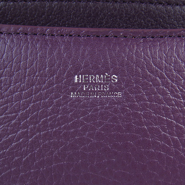 7A Hermes Constance Togo Leather Single Bag Purple Silver Hardware H020